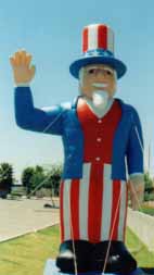Uncle Sam cold-air advertising inflatables increase visibility for your sale or event.